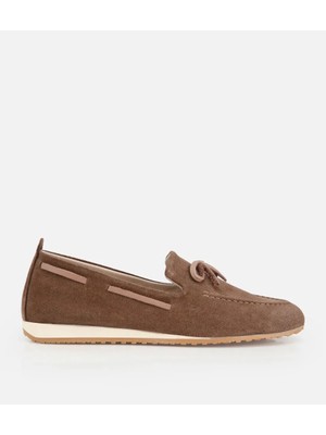 Hotiç 01AYH320540A450 KADIN Süet Deri Vizon Fiyonk Detaylı Günlük Loafer
