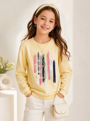 Stsahra  Kız Çocuk Sarı Sweatshirt