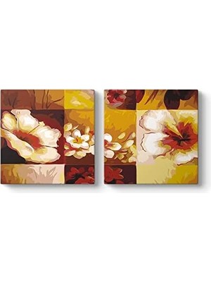 Vuralsin38 Vektörel Çiçekler Tablo 103 x 50-2 Parçalı