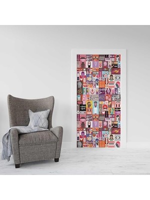 Vuralsin38 Kapı Giydirme Kapı Folyosu Pop Art Music Collage