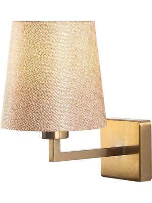 Vuralsin38 LED Eskitme Metal Aplik Duvar Lambası E27 18X24X30 cm Salon ve Antre Aydınlatma, BEJ-4651