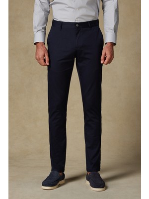 Abbate Chino Twill Pamuk Karışımlı Regular Fit Lacivert Erkek Düz Pantolon
