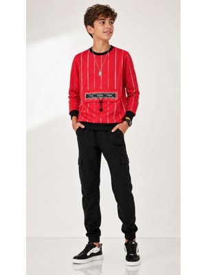 Stsahra  Erkek Çocuk Kırmızı Sweatshirt
