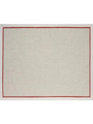 Vivense Hasır Dokulu Makine Halısı, Krem, 120X450, 664, Bordo Krem
