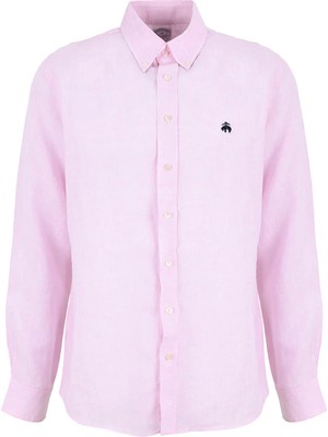 Brooks Brothers Pembe Erkek Düğmeli Regular Fit Logo Baskılı Gömlek BBSS26MSH022