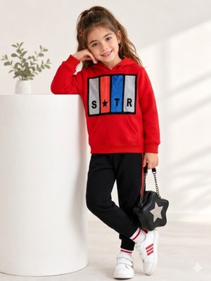 Stsahra  Kız Çocuk Kırmızı Sweatshirt