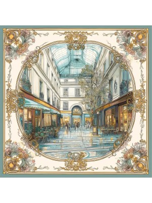 Pure Paris Çok Renkli Kadın Pano Desen Fular Galerie Vivienne