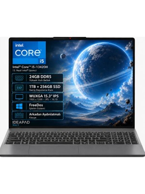 Lenovo IP3 83K100Q0TR-08 i5-13420H 24GB DDR5 1TB+256GB SSD WUXGA 15.3" IPS FreeDos