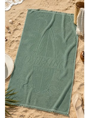 Daylife Surfing Desenli Hızlı Kuruyan Plaj Havlusu 75 x 150 cm Pamuk-Polyester Modern Tasarım