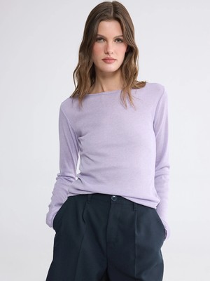LC Waikiki Lcwaıkıkı Basic Lila Tişört