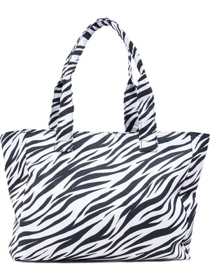 De Colores Beyaz Kadın Plaj Çantası Alıjo-Zebra