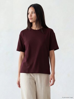 Lcw Modest Mürdüm Tişört