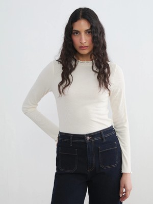 Lcw Modest Ekru Tişört