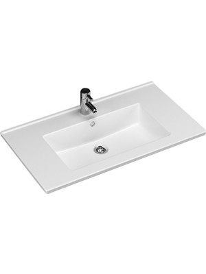 Turavit Bella 80 cm Beyaz Etejerli Lavabo Modern Tasarım ve Kolay Temizlik Özellikleriyle