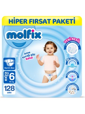 Molfix Kanal Teknolojisi Hiper Fırsat Paketi 6 Beden Extra Large 128 Adet