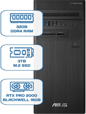 Asus Expertcenter D5 Tower D500TD I5 12400 32GB Ddr4 3tb M.2 SSD Rtx Pro 2000 Blackwell 16GB W11P Desktop