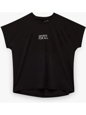 Koton Siyah Kadın Baskılı T-Shirt 6SAK10106NK