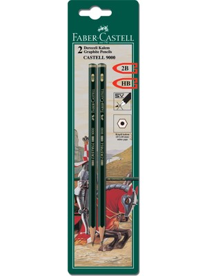 Faber-Castell 2'li Dereceli Kurşunkalem 9000 2B-HB Renkli ve Ölçüleri ile Kaliteli Yazım Deneyimi