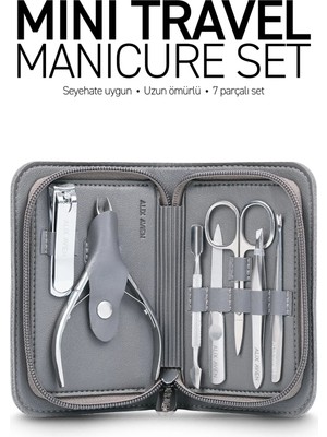 Alix Avien Küçük Seyahat Boy Çantalı 7'li Manikür Seti - Mini Travel Manicure Set