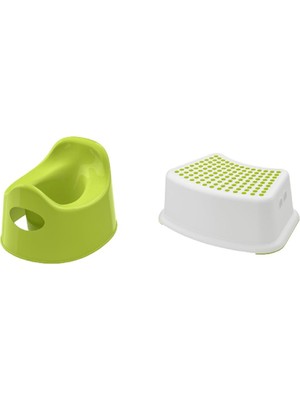 Empressco Ikea Ikili Çocuk Seti, Försıktıg Basamak 37X13 cm Beyaz Yeşil + Lılla Lazımlık 27X24X18 cm Yeşil - Fiyatı, Yorumları