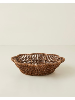 English Home Roselle Plastik Rattan Sunumluk 21,5x5 cm Kahverengi