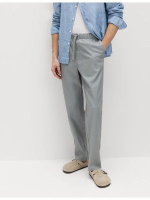 Marks & Spencer Loose Fit Keten Karışımlı Pantolon