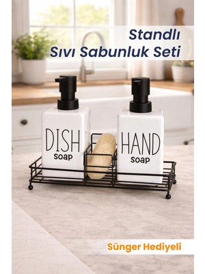 Naturelove 2'li 500 ml Fenomen Stantlı Süngerli Pinterest Sıvı Sabunluk Mutfak Banyo