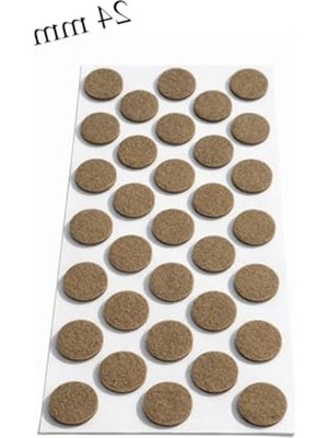 Odea Yapışkanlı Keçe Ped, Kahverengi, Yuvarlak, Sandalye Koltuk Ayağı Için, Zemin Koruma, Gürültü Önleme (24MM)