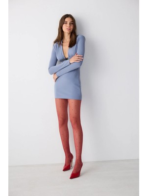 Penti Şarap Rengi Fashion Stil Külotlu Çorap