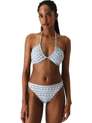 Penti Santorini Etnik Desenli Dokulu Bandeau Bikini Üstü