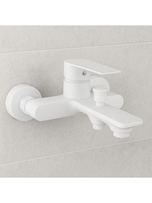 Viosa Beyaz Kare Mars Banyo Duş Bataryası 5 Yıl Garantili Musluk