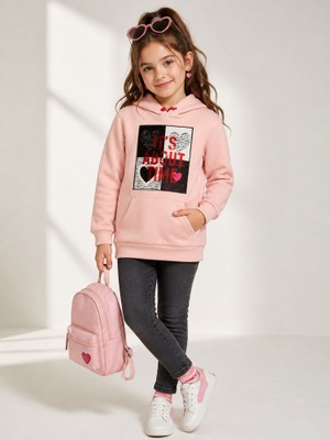 Stsahra  Kız Çocuk Pudra Sweatshirt