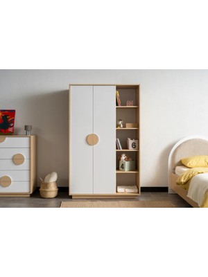 Vivense Joy Gardırop, 2 Kapaklı, 5 Raflı