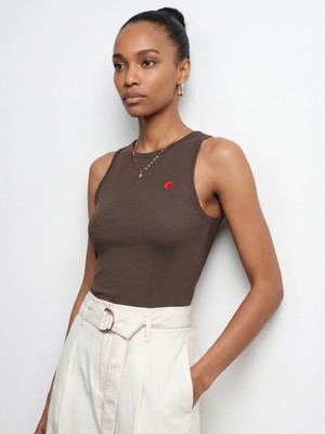 Dilvin 21259 Bisiklet Yaka Top-Koyu Kahve