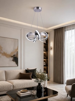 Gusto Lighting Hera Modern Krom LED Sarkıt Avize,3 Renk Yanabilen Modern Avize,salon LED Avize
