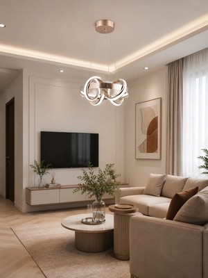 Gusto Lighting Hera Modern Gold LED Sarkıt Avize,3 Renk Yanabilen Modern Avize,salon LED Avize