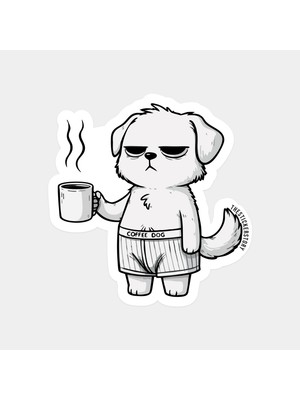 Uyanamamış Kahveci Köpek Sticker
