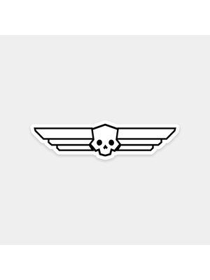 Kanatlı Kafatası Sticker