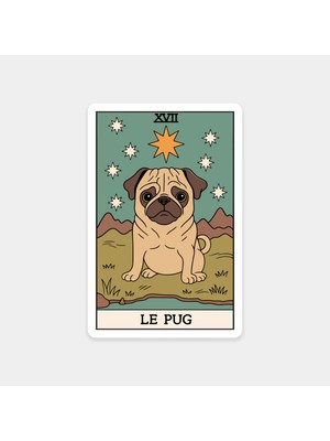 Pug Tarot Kartı Sticker
