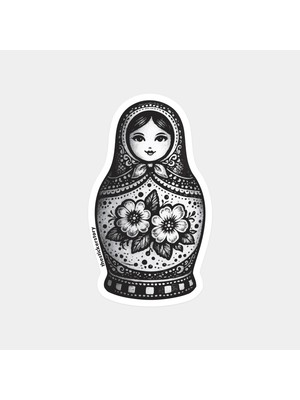 Desenli Matruşka Sticker