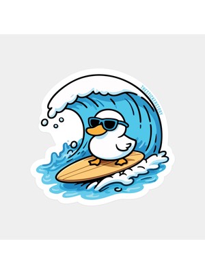Sörfçü Ördek Yavursu Sticker