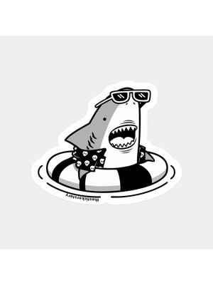 Yüzme Bilmeyen Köpekbalığı Sticker