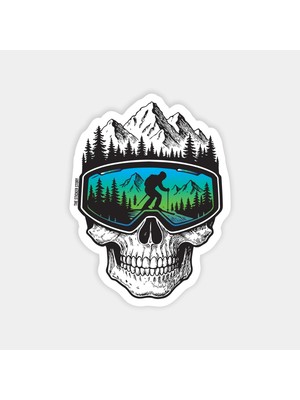 Kayakçı Iskelet ve Dağ Sticker