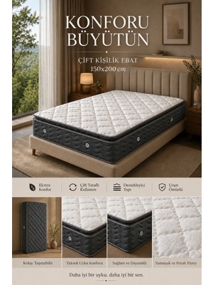 Evitaç Vizyon Antrasit Ortopedik Yatak 150X200