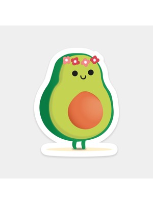 Çiçekli Avokado Sticker