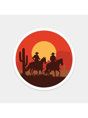 Kovboy Günbatımı Sticker