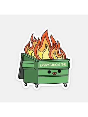 Her Şey Yolunda Ama Yanıyorum Sticker