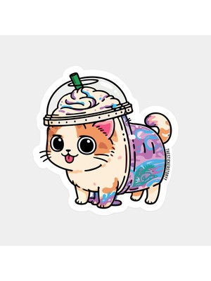 Kafası Donmuş Kedi Sticker