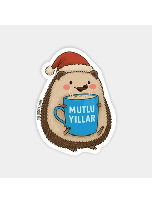 Kirpi Mutlu Yıllar Yılbaşı Sticker