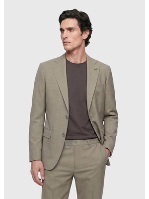 Ramsey Haki Düz Zeroweight Slim Fit Yün Karışımlı Takım Elbise